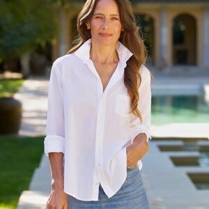 Frank and Eileen The Eileen Woven Button Up Shirt White